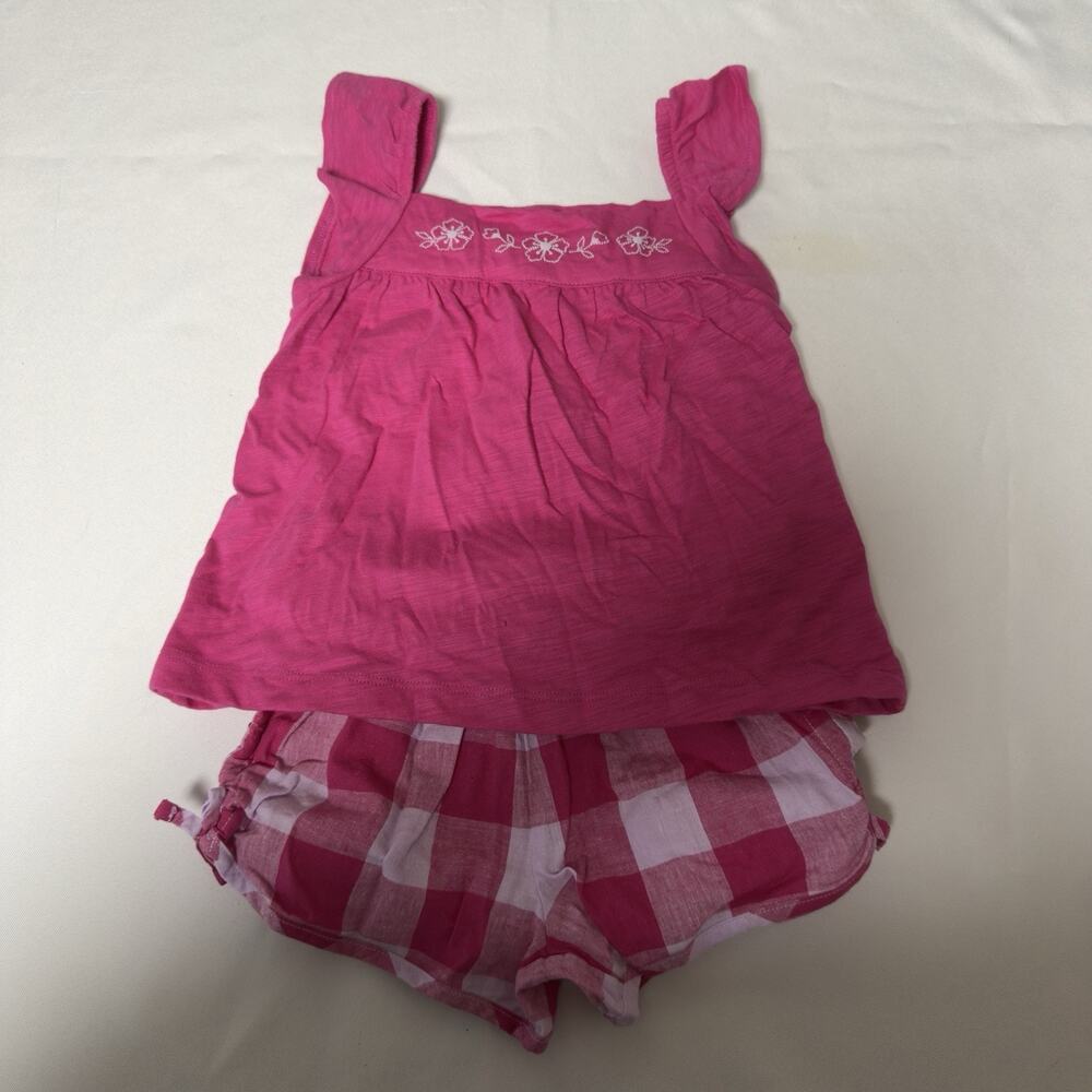 Carter's Girls 24 Months Pink Buffalo Check Shorts Set Toddler 2PC Gingham